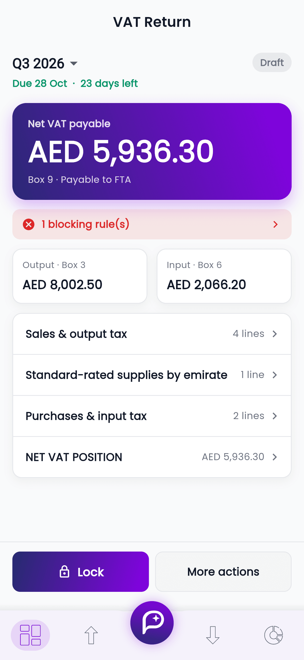 The VAT return in Purpl
